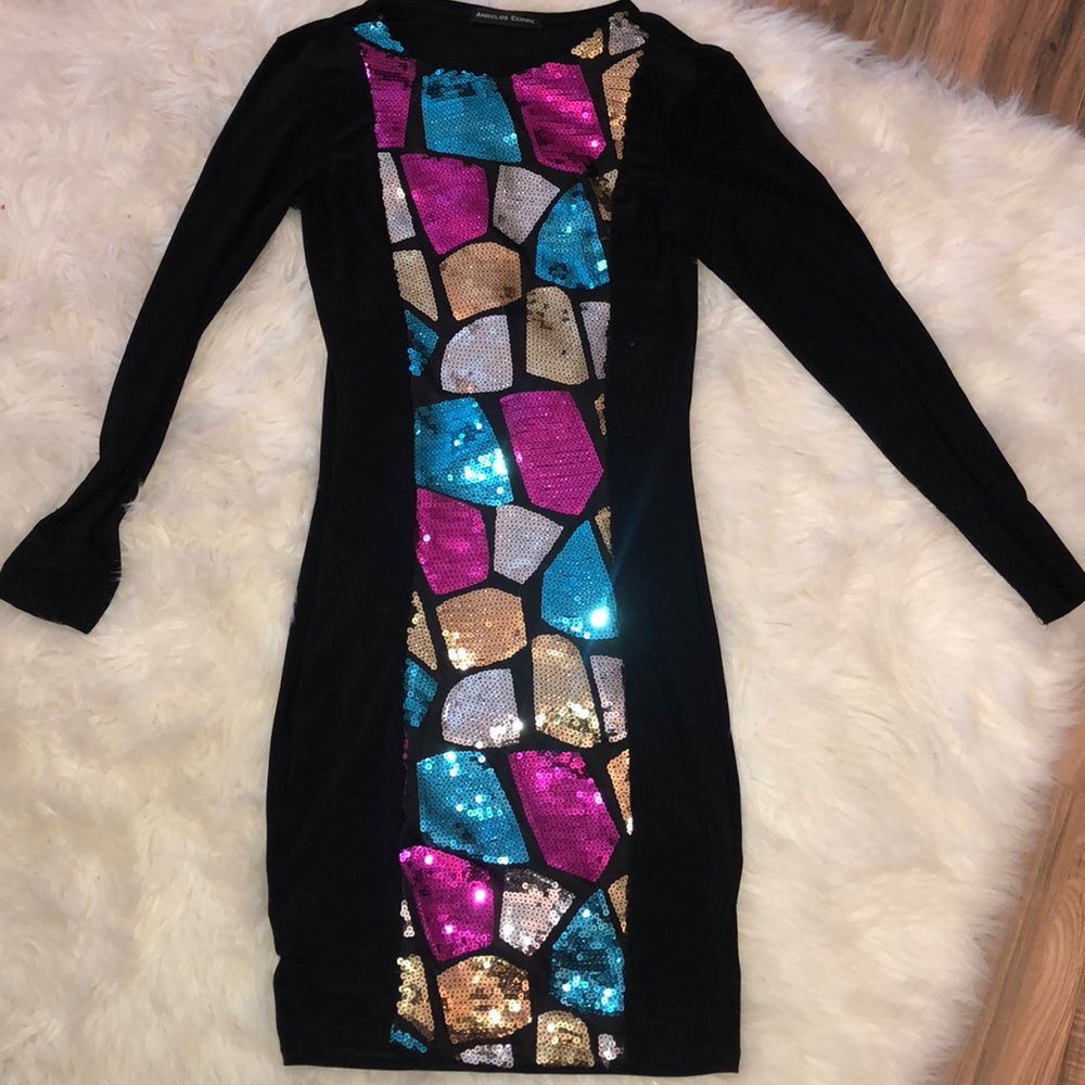 Black shimmer dress